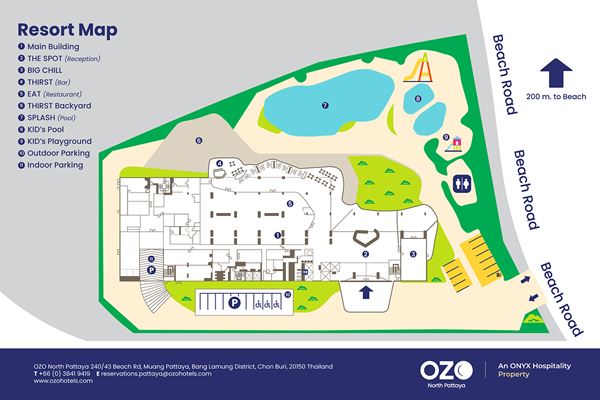 Resort Map - أوزو نورث باتايا